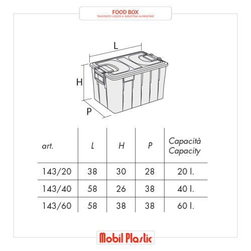 Contenitore Con Coperchio 40 lt Trasparente Box 143/40 Sss