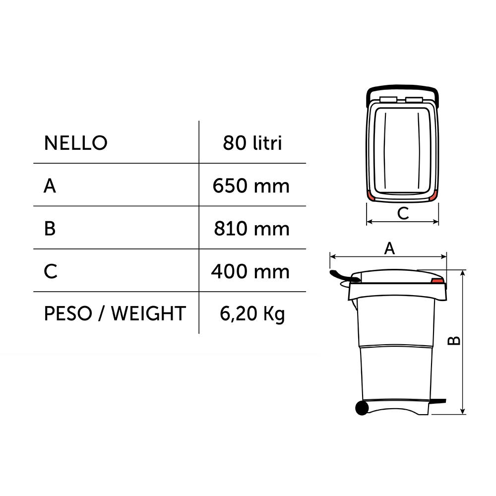 Bidone Nello - 80 LT - immagine 2