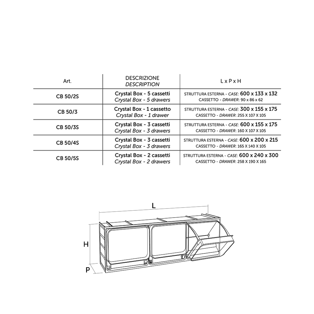 Drawer Crystal box 2S - Image 2